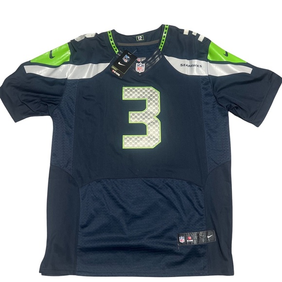 RUSSELL WILSON #3 Seattle Seahawks Nike On Field Blue Mens Jersey Football - Picture 1 of 2